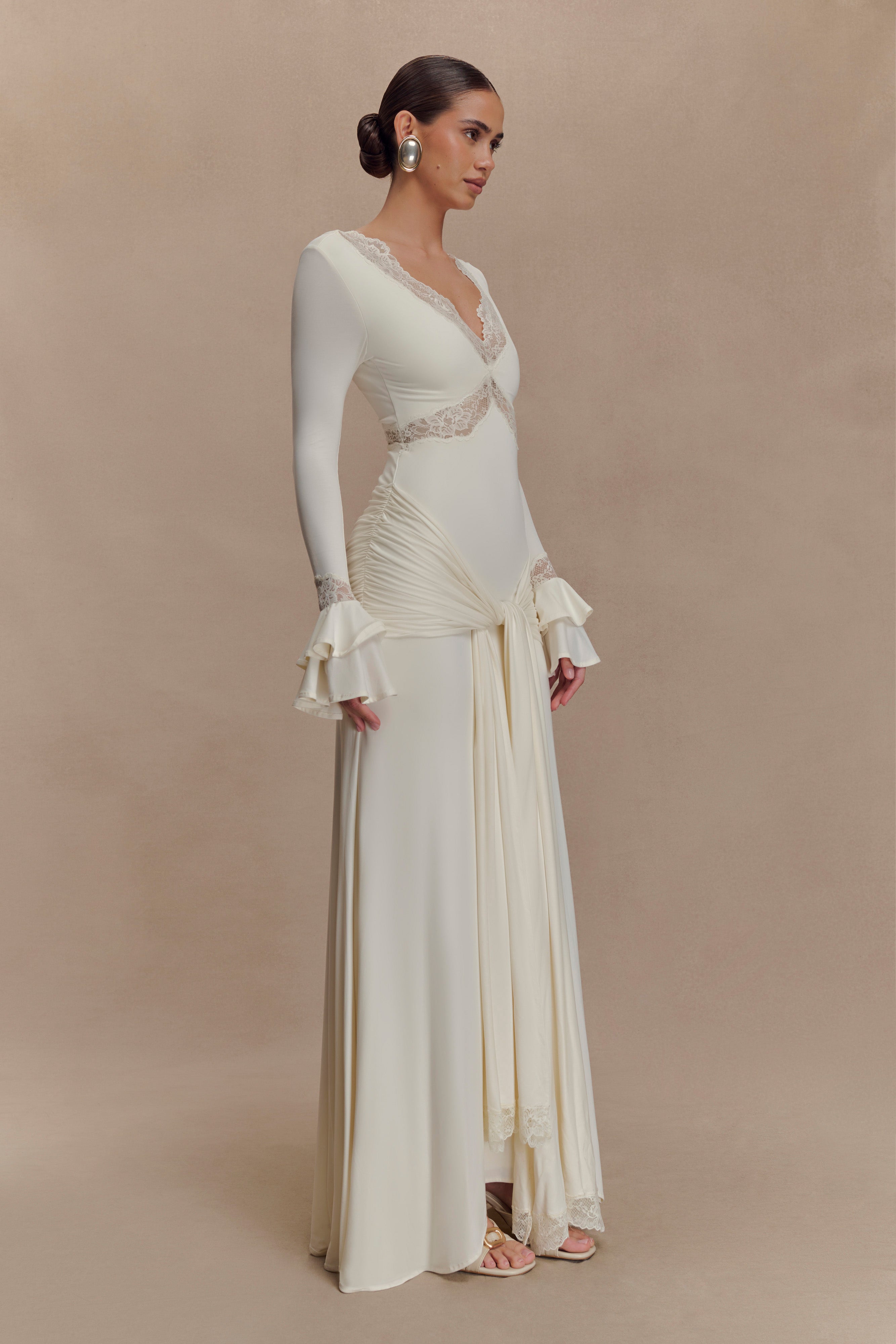 Eleanis Lace Drape Maxi Dress