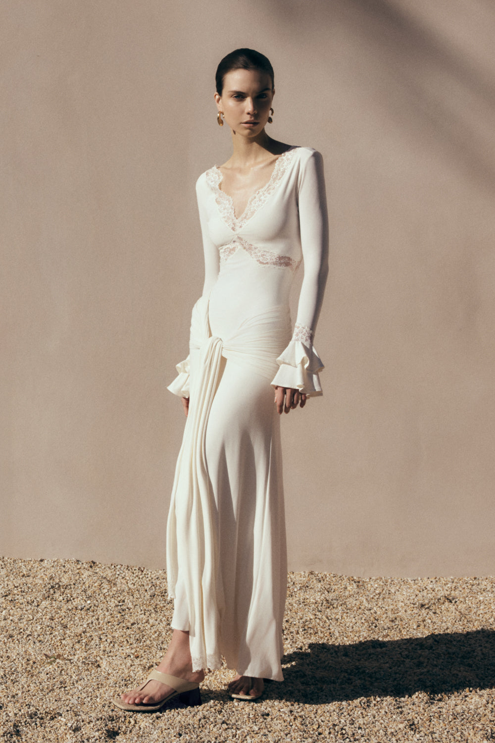 Eleanis Lace Drape Maxi Dress